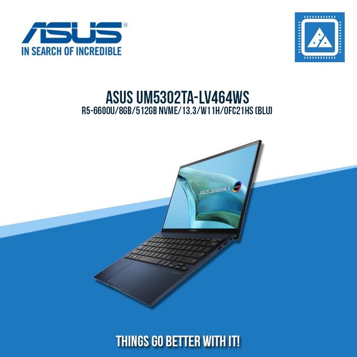 ASUS UM5302TA-LV464WS R5-6600U/8GB/512GB NVME | BEST FOR STUDENTS AND FREELANCERS LAPTOP