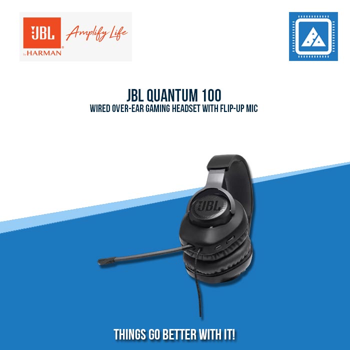 JBL QUANTUM 100 WIRED 3.5MM OVER-EAR GAMING HEADSET (BLACK)