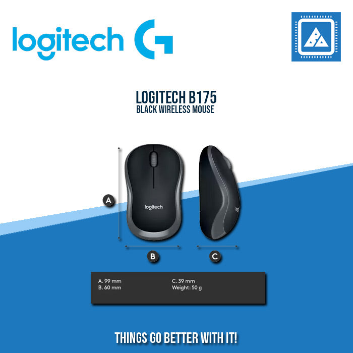 LOGITECH B175 WIRELESS MOUSE - BLK