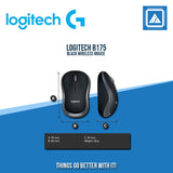 LOGITECH B175 WIRELESS MOUSE - BLK
