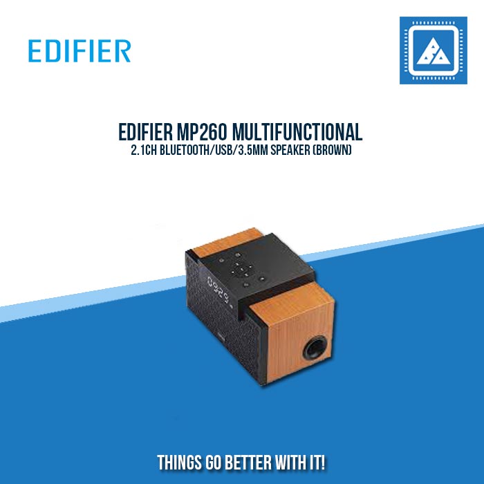 EDIFIER MP260 MULTIFUNCTIONAL 2.1CH BLUETOOTH/USB/3.5MM SPEAKER (BROWN)