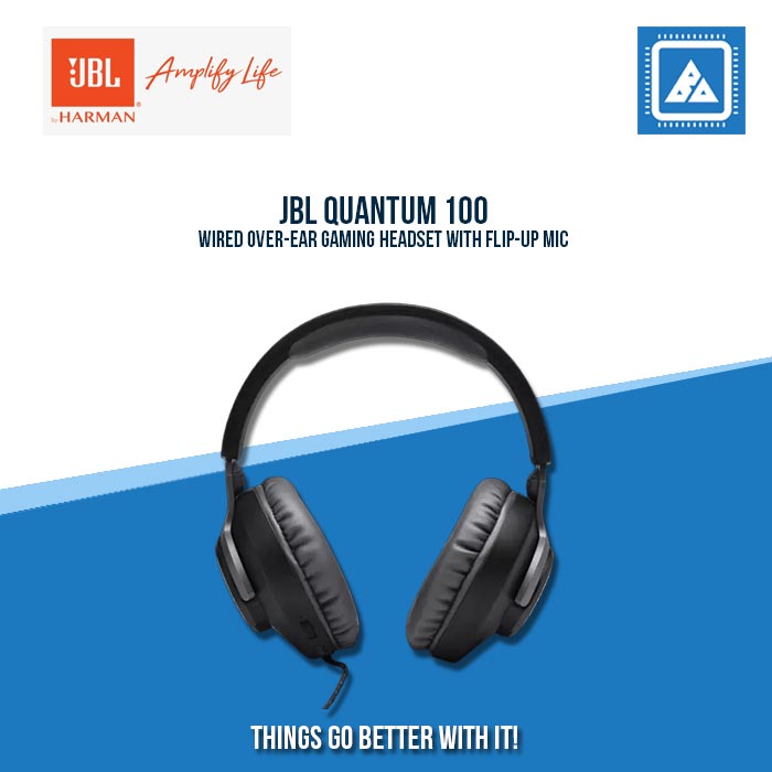 JBL QUANTUM 100 WIRED 3.5MM OVER-EAR GAMING HEADSET (BLACK)