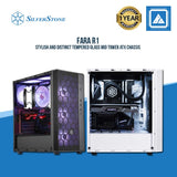 FARA R1 BLACK | WHITE ATXMID-TOWER CASE WITH TEMPERED GLASS WINDOW