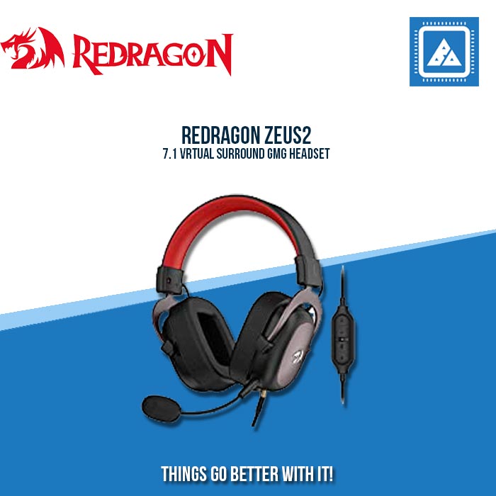 REDRAGON ZEUS2 7.1 VRTUAL SURROUND GMG HEADSET (PC, PS4, XBX ONE, NINTENDO SWTCH, MOBL) (WHITE/PINK)