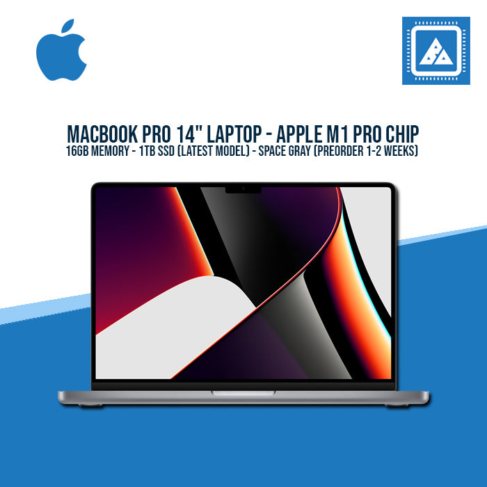 MacBook Pro 14" Laptop - Apple M1 Pro chip - 16GB Memory - 1TB SSD (Latest Model) - Space Gray (Preorder 1-2 weeks)